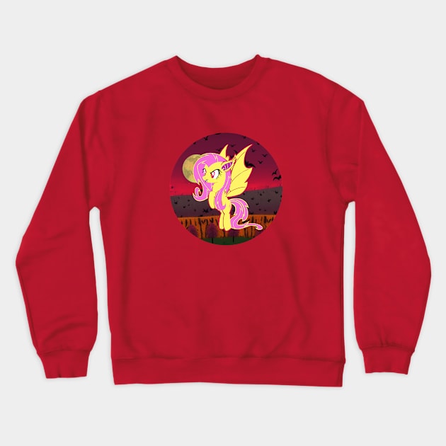 Fan Art Flutterbat Illustration - Fluttershy Crewneck Sweatshirt by CatsandBats